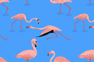 Flying Flamingo Pattern Seamless Cute