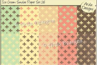 Ice Cream Sundae Paper Set 26 for Creative Projects