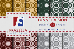 Tunnel Vision Retro Circle Pattern Digital Paper Collection